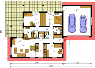 Mirror image | Floor plan of ground floor - BUNGALOW 192